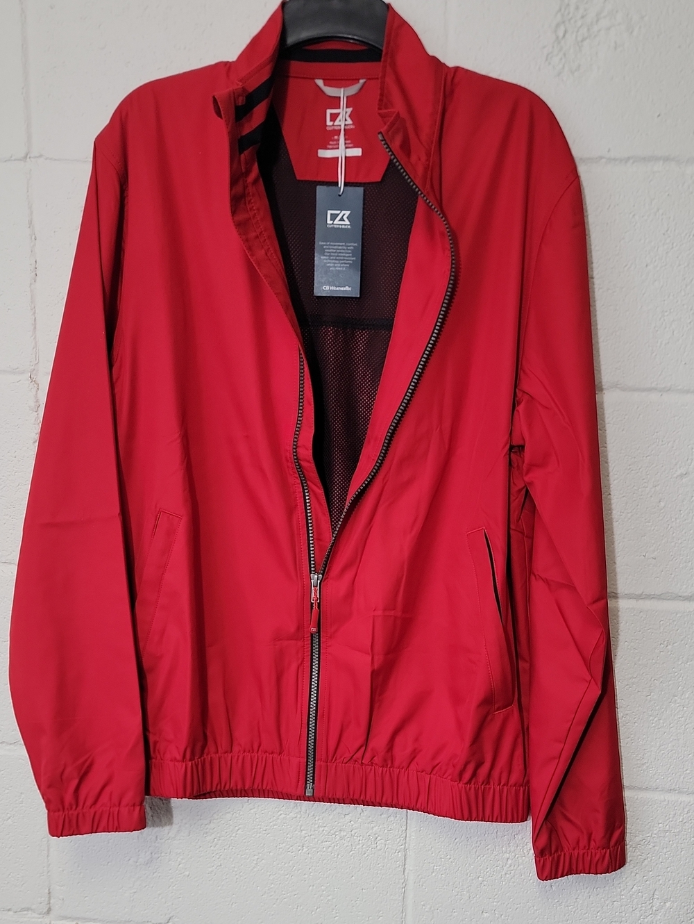Cutter & Buck Red Lightweight Bomber Jacket